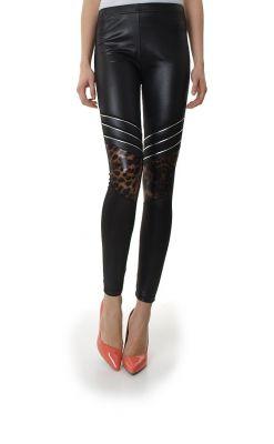 -20% SALE Modne legginsy a'la skóra panterka