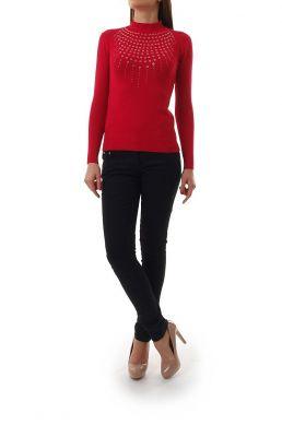 -20% SALE Golf sweter zdobienia cyrkonie