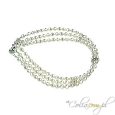 Bransoletka Swarovski Elements perły Crystal White