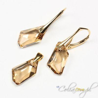 Komplet Swarovski Elements deArt golden shadow 18 złocone