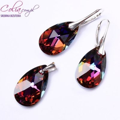Komplet Swarovski Elements migdał volcano 22