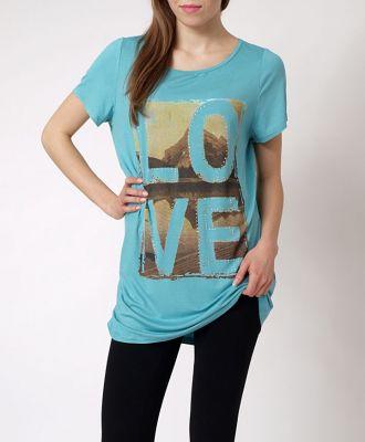 -20% SALE Długa bluzka tunika nadruk love