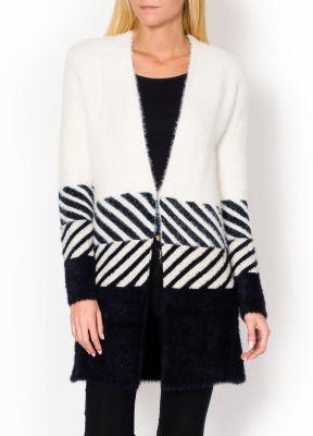 Elegancki sweter wzory geometryczne