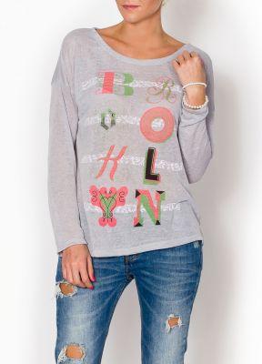 - 20% SALE Wygodna bluzka z nadrukiem BROOKLYN