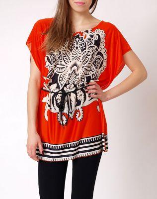 -20% SALE Tunika wzorzysta bluzka motyl