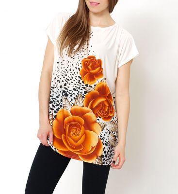 Bluzka tunika kwiaty floral