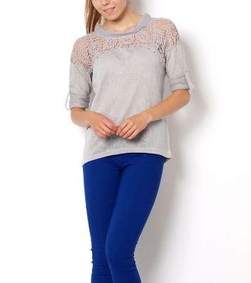 -20% SALE Koronka ażurowa bluzka komfortowa
