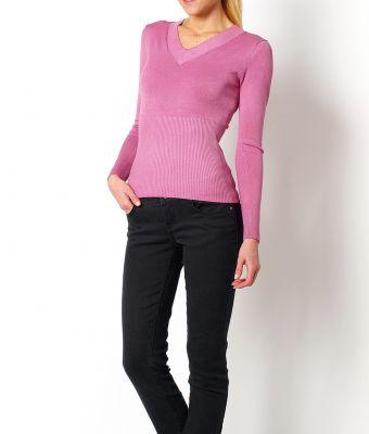 -25% SALE Klasyczny sweter dekolt w serek
