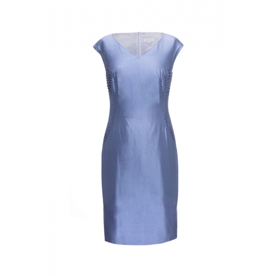 Błękitna sukienka z jedwabiu