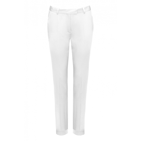 Białe spodnie z mankietami