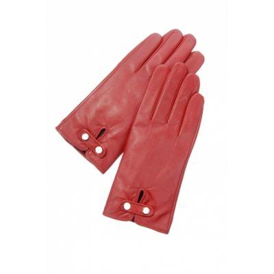 Skórzane rękawiczki z ozdobnym zapięciem