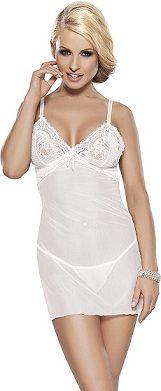 Koszulka Sheer chemise with string white