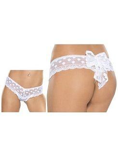 Majteczki sexi Thong With Bow Ecru