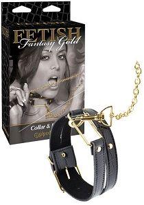 Obroża Smycz Ff Gold Collar & Leash