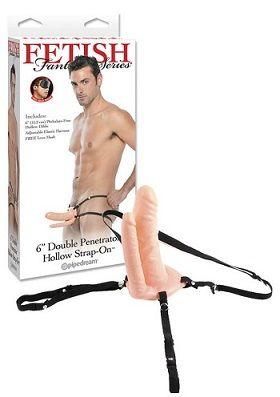 Strap on penis na pasku Ff Double Penetrator Flesh