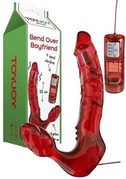 Strap on Bend Over Boyfriend Vibrating Red